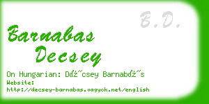 barnabas decsey business card